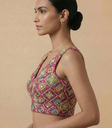Self embroidered designer saree blouse