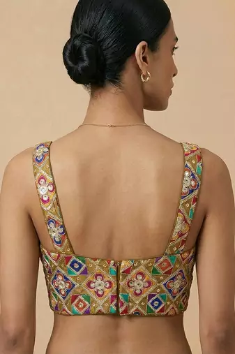 Self embroidered designer saree blouse
