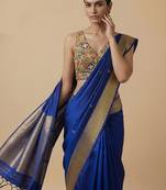 Self embroidered designer saree blouse
