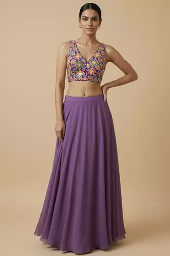 Self embroidered designer saree blouse