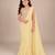 Yellow embroidered georgette drape saree set