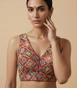 Self embroidered designer saree blouse