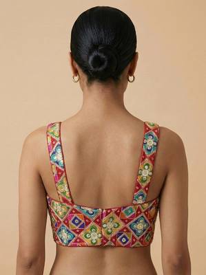 Self embroidered designer saree blouse 2