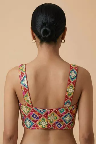 Self embroidered designer saree blouse