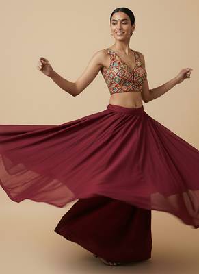 Self embroidered designer saree blouse 5
