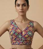 Self embroidered designer saree blouse