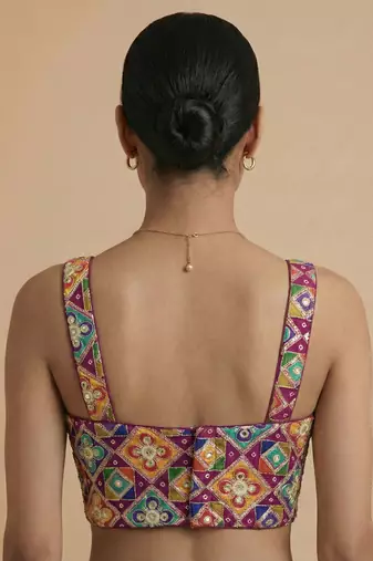 Self embroidered designer saree blouse
