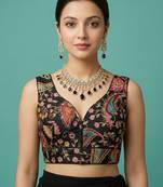 Self embroidered designer saree blouse