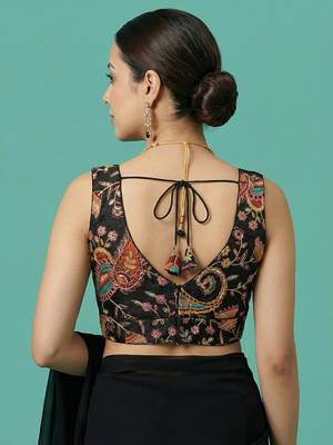 Self embroidered designer saree blouse 2