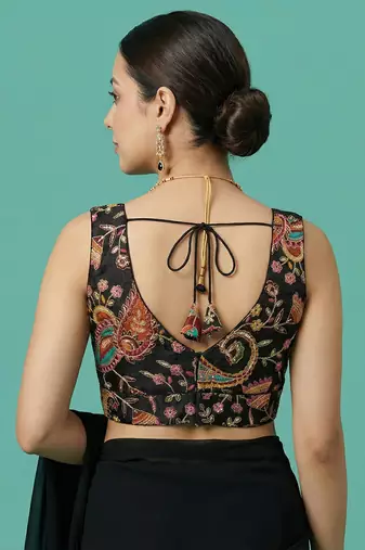 Self embroidered designer saree blouse