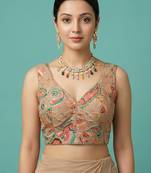 Self embroidered designer saree blouse