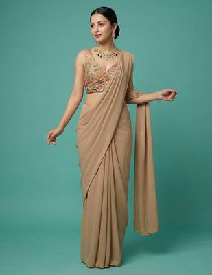 Self embroidered designer saree blouse 5