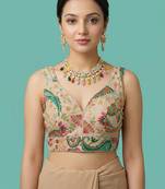 Self embroidered designer saree blouse
