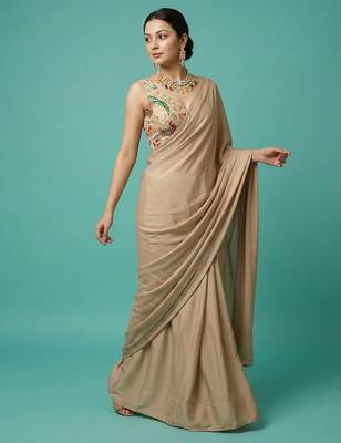 Self embroidered designer saree blouse 5