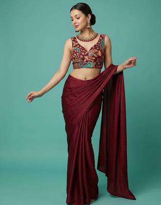 Self embroidered designer saree blouse 5