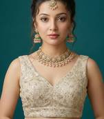 Self embroidered designer saree blouse