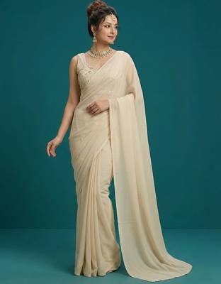 Self embroidered designer saree blouse 5