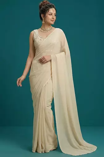 Self embroidered designer saree blouse