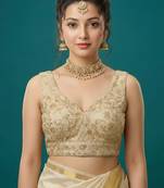 Self embroidered designer saree blouse