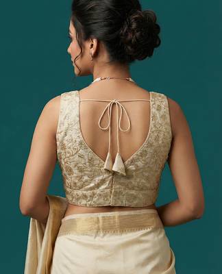 Self embroidered designer saree blouse 2