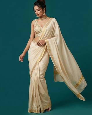 Self embroidered designer saree blouse 4