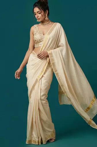 Self embroidered designer saree blouse