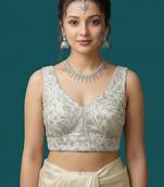 Self embroidered designer saree blouse