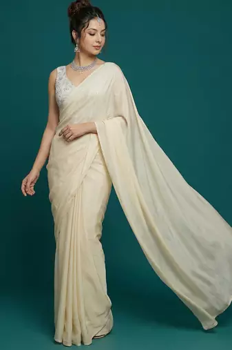 Self embroidered designer saree blouse
