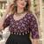 Black cotton readymade anarkali suit with embroidery & mirror work