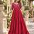 Red cotton readymade anarkali suit with embroidery & mirror work