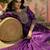 violet thread embroidered silk blend stitched straight trouser salwar suit set
