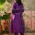 violet thread embroidered silk blend stitched straight trouser salwar suit set