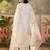 off-white floral embroidered cotton blend stitched a-line trouser salwar suit set