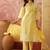 yellow thread embroidered cotton blend stitched straight trouser salwar suit set