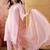 pink thread embroidered cotton blend stitched straight trouser salwar suit set