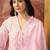 pink thread embroidered cotton blend stitched straight trouser salwar suit set