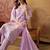 lavender thread embroidered cotton blend stitched straight trouser salwar suit set