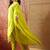 lime green zari embroidered silk blend stitched straight trouser salwar suit set