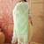 mint green thread embroidered cotton blend stitched straight trouser salwar suit set