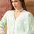 mint green thread embroidered cotton blend stitched straight trouser salwar suit set