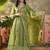olive green thread embroidered silk blend stitched straight trouser salwar suit set
