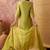 olive green thread embroidered silk blend stitched straight trouser salwar suit set
