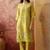 olive green thread embroidered silk blend stitched straight trouser salwar suit set