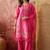 pink green thread embroidered silk blend stitched straight trouser salwar suit set