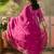 pink thread embroidered silk blend stitched anarkali trouser salwar suit set