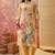 beige floral printed   cotton stitched straight trouser salwar suit set