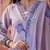 lavender floral printed   cotton stitched straight trouser salwar suit set
