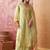 lime green chikankari embroidered   cotton stitched straight palazzo salwar suit set