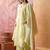 lime green chikankari embroidered   cotton stitched straight palazzo salwar suit set