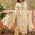 off white chikankari embroidered   cotton stitched straight palazzo salwar suit set